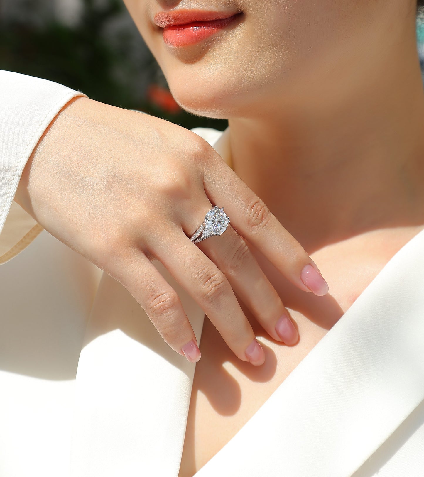 Luxury 5-Carat Moissanite Sterling Silver Ring