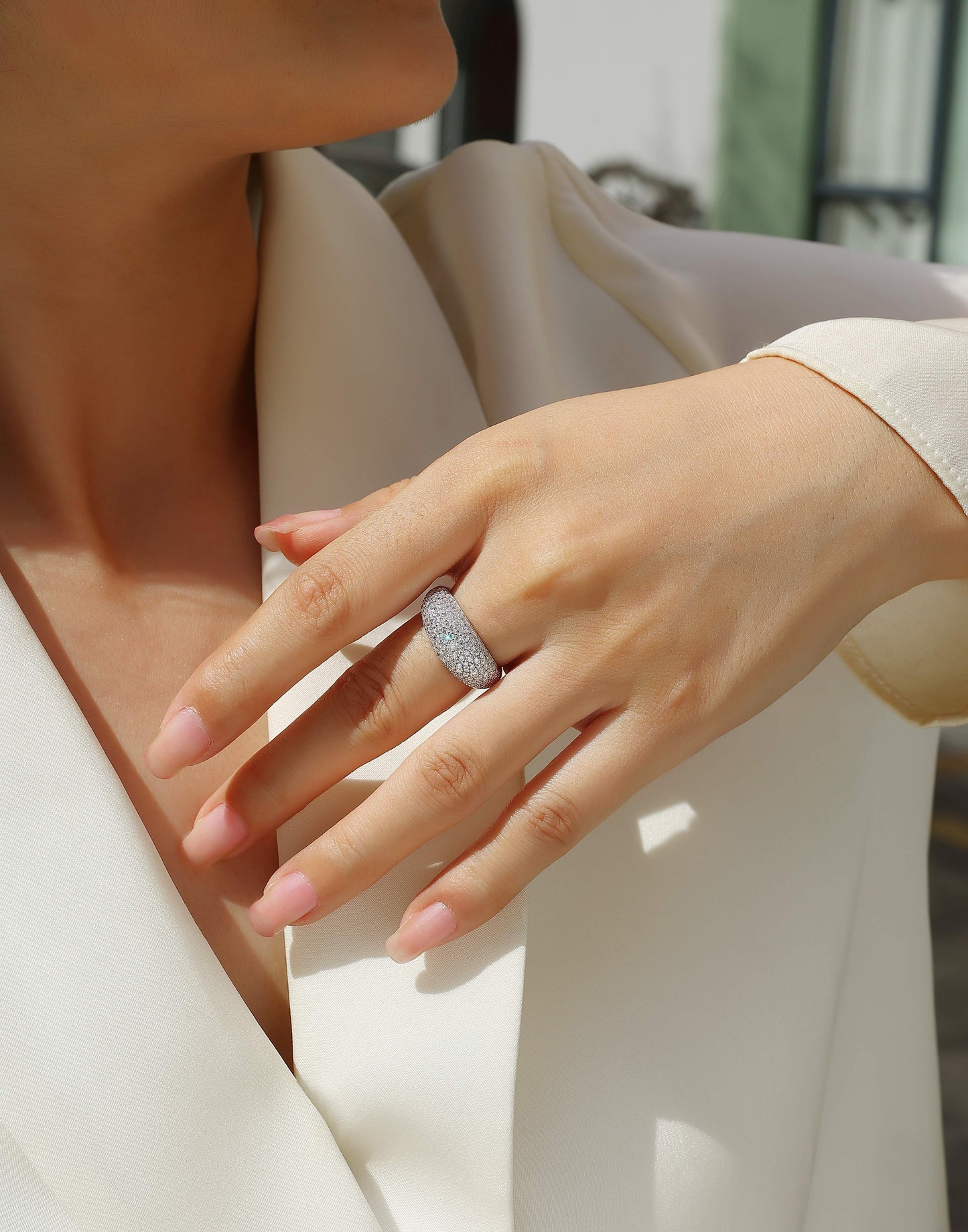 Moonlit Night Stars Moissanite Ring Set – S925 Silver & Platinum