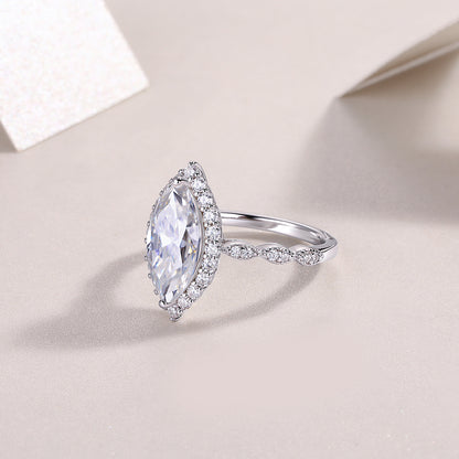 Moissanite Diamond Ring Set S925 Sterling Silver & Platinum