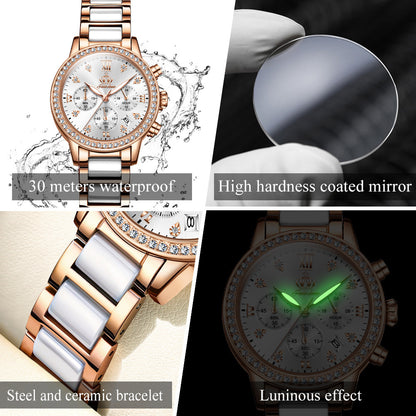 Women Simple Rhinestone Quartz Watch Waterproof Watch