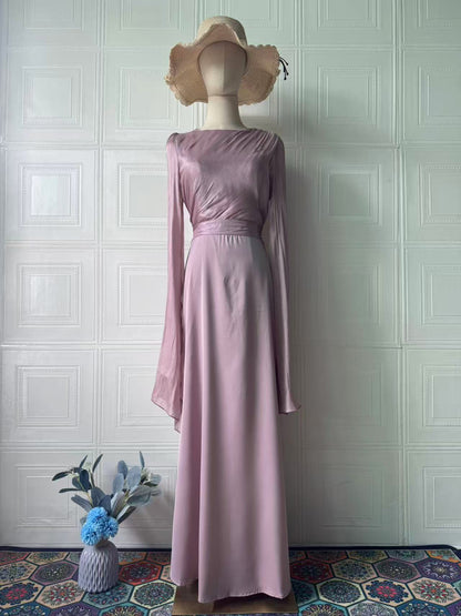 Women’s Elegant Summer Chiffon & Satin Maxi Dress