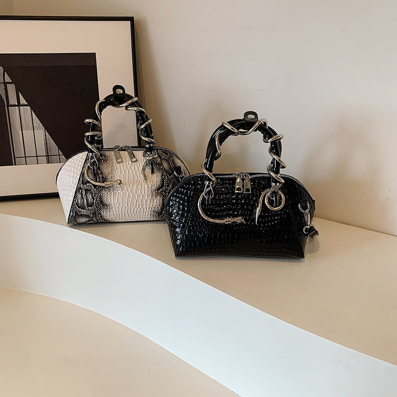 Women’s Retro Crossbody Bag European & American Fashion Stone Pattern