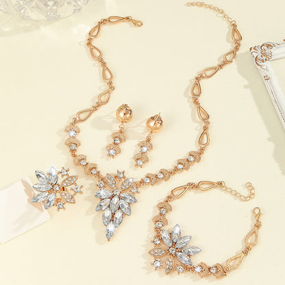 Women's Fashion Horse Eye Ornament Four-piece Jewelry Set