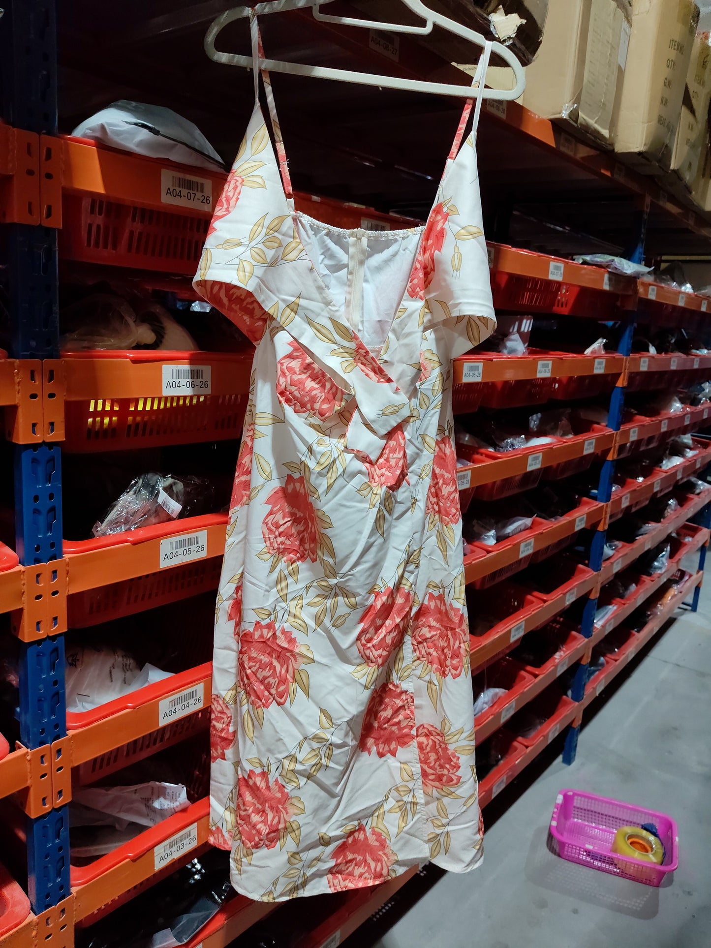 Women’s Floral Print Beach Dress – Hollow Bowknot Split Suspender Summer Dress